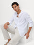 Marks & Spencer "Pure Linen Grandad Collar Shirt"